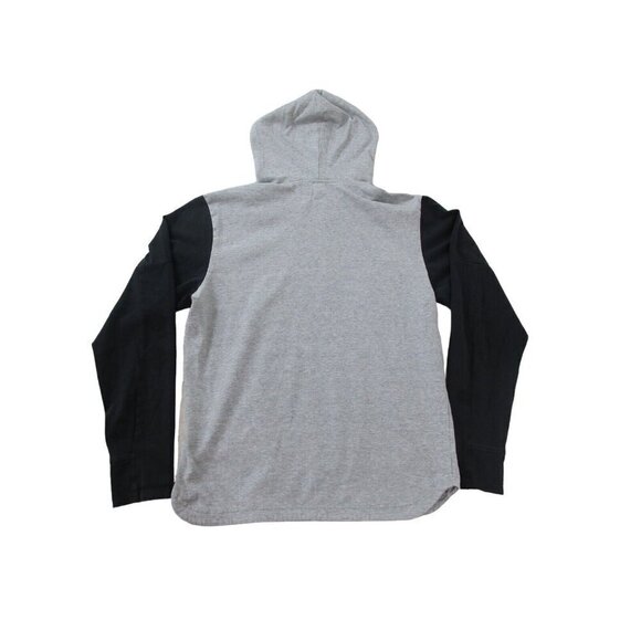 adidas Hoodie Womens Small Gray Black Cotton Long Sleeve Spell Out Logo Pullover - Picture 2 of 10